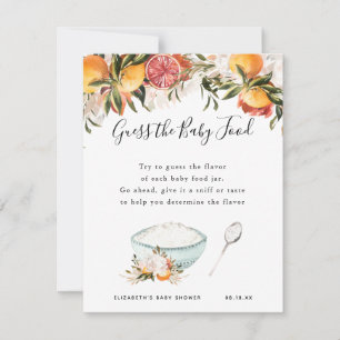 Carte Devinez la nourriture pour bébés Jeu Baby shower