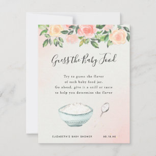Carte Devinez la nourriture pour bébés Jeu Baby shower