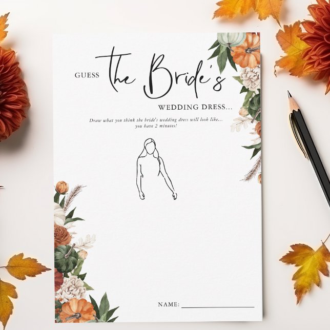 Carte Devinez la robe de mariée | Fête des mariées d'aut (Créateur téléchargé)