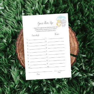 Carte Devinez Leur Age Baby Sprinkle Game Card