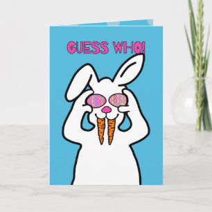 Carte Devinez qui! Lapin de Pâques drôle Pâques humori