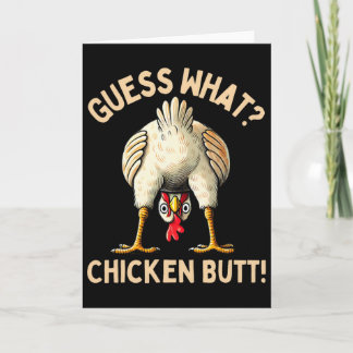 Carte Devinez quoi cul de poulet Amoureux de poulet Drôl