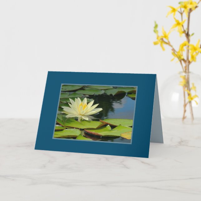 CARTE DEVIS DE BLOSSOM/BODDHA DE LOTUS JAUNES MOUNLITS (Fleur jaune)