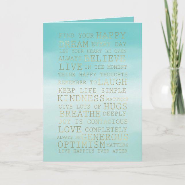 Carte Devis Gold Inspiration Aqua Mint Ombre (Devant)