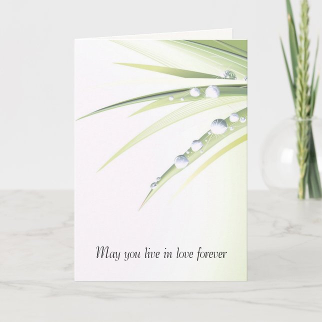 Carte Dew mariage Baisse Sur La Feuille (Devant)