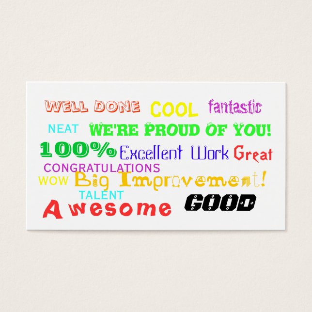 Carte d'excellence (Devant)