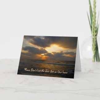 Carte d'excuses de coucher du soleil