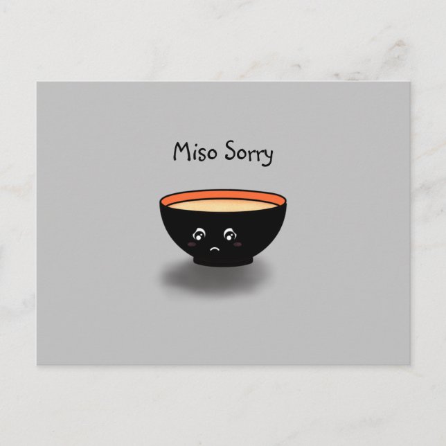 Carte d'excuses "Miso Désolé" (Devant)