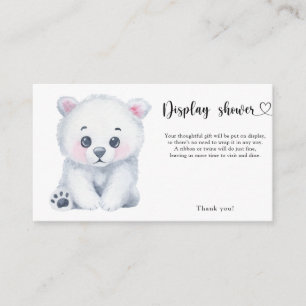 Carte d'exposition hivernale pour bébé ours polair