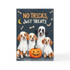Carte d'Halloween amusante pour chien fantôme mign
