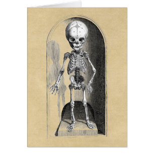 Carte d'Halloween avant/arrière pour squelette de