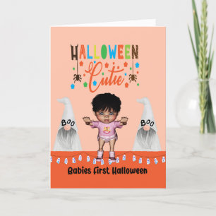 Carte d'Halloween avec bébés Premier Halloween