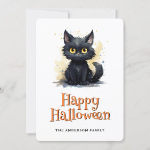 Carte d'Halloween Black Kitty