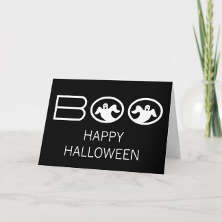 Carte d'Halloween Boo, noir et blanc