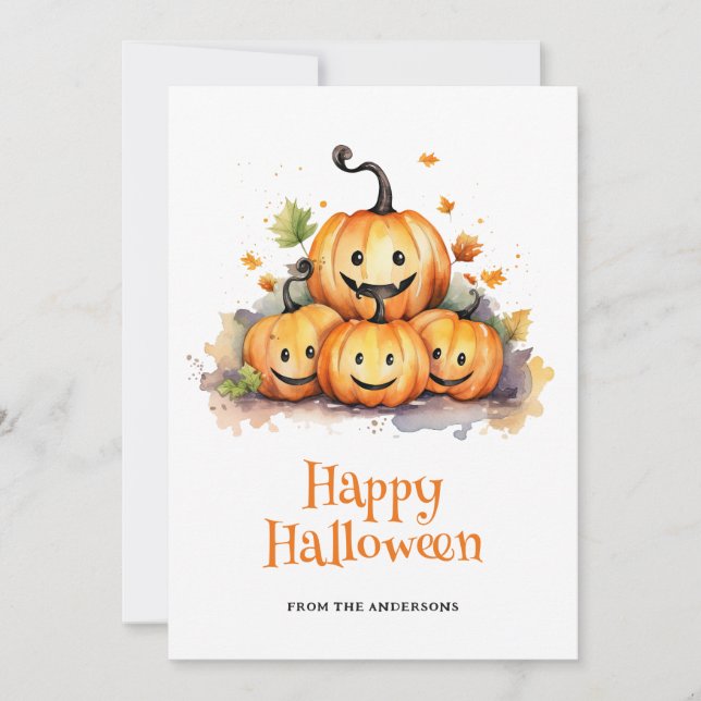 Carte d'Halloween Citrouille (Devant)