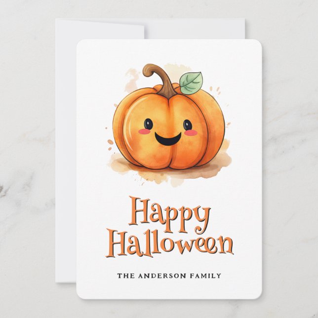 Carte d'Halloween Citrouille aux enfants (Devant)