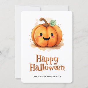 Carte d'Halloween Citrouille aux enfants