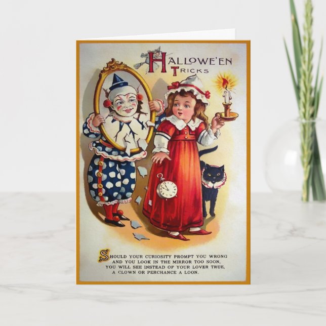 Carte d'Halloween Clown vintage (Devant)