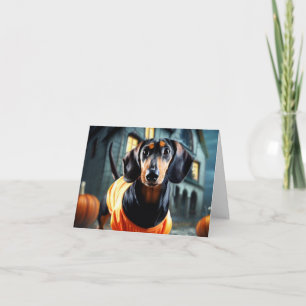 Carte d'Halloween Dachshund