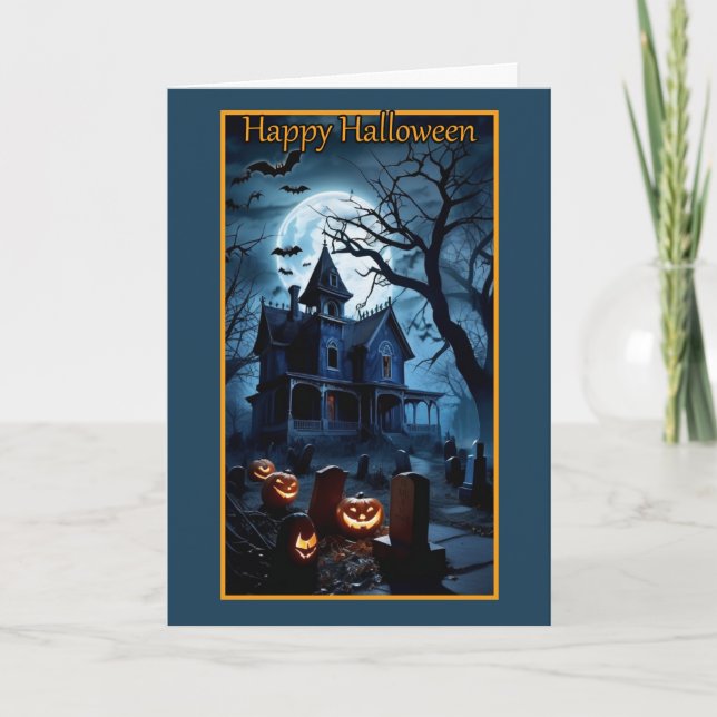 Carte d'Halloween de la maison victorienne (Devant)