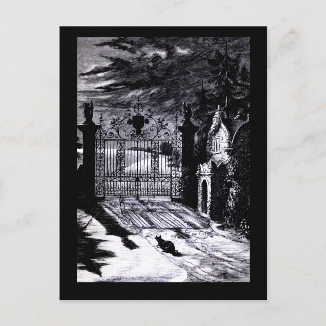 Carte d'Halloween de la scène de cimetière éffraya (Devant)