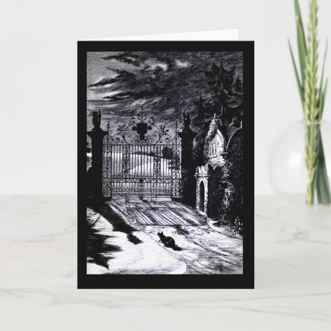 Carte d'Halloween de la scène de cimetière éffraya (Devant)