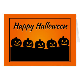 Carte d'Halloween de patchs citrouille