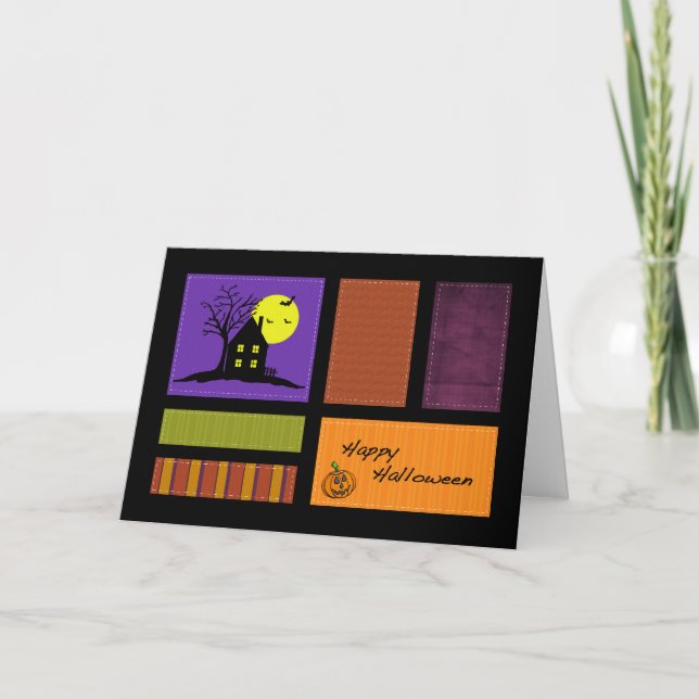 Carte d'Halloween de style appliqué (Devant)