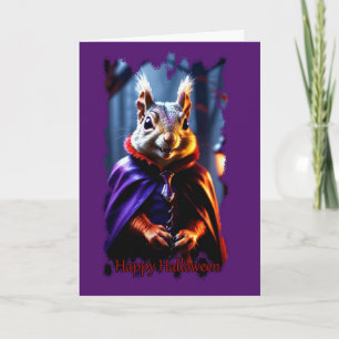 Carte d'Halloween d'écureuil de vampire capturé