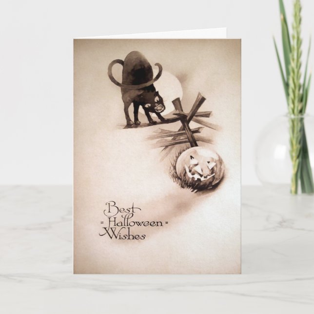 Carte d'Halloween Déplaisant vintage (Devant)