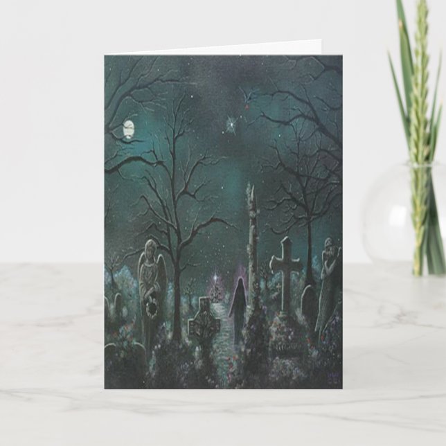 Carte d'Halloween du cimetière fantôme (Devant)
