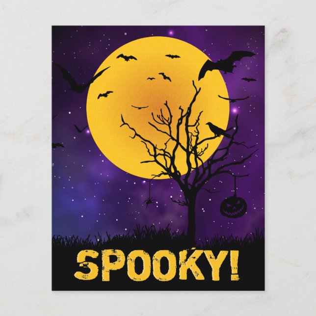 Carte d'Halloween Éffrayante Lune BUDGET (Devant)