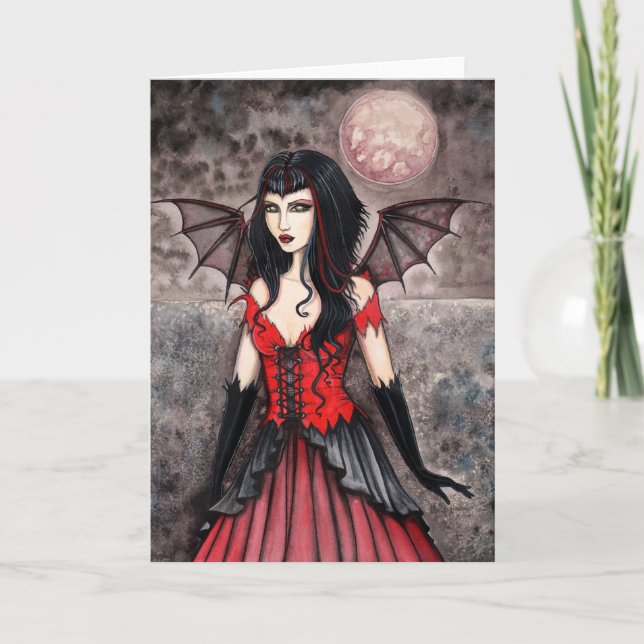 Carte d'Halloween gothique Fée Vampire (Devant)