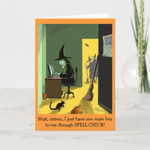 Carte d'Halloween Green Weenii "Spell Check"