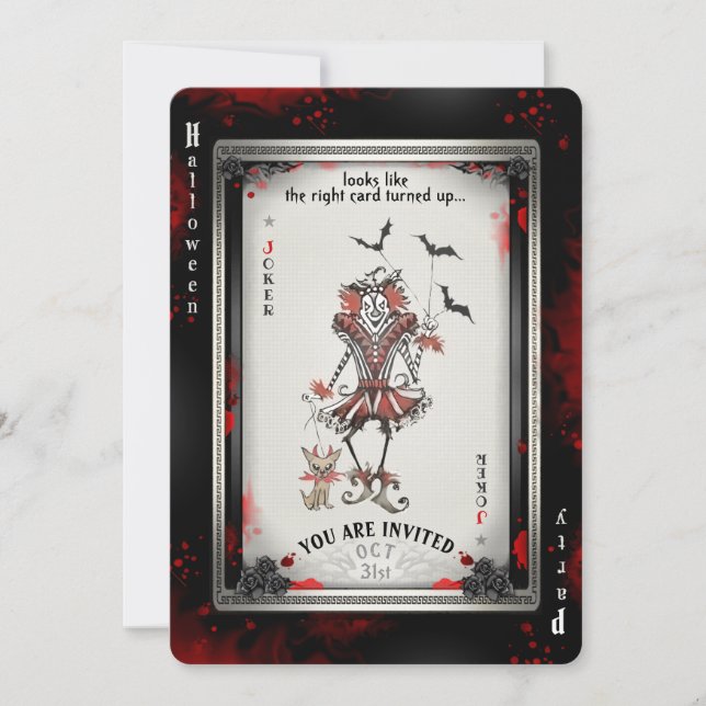 Carte d'Halloween Joker & Little Tan Chien (Devant)