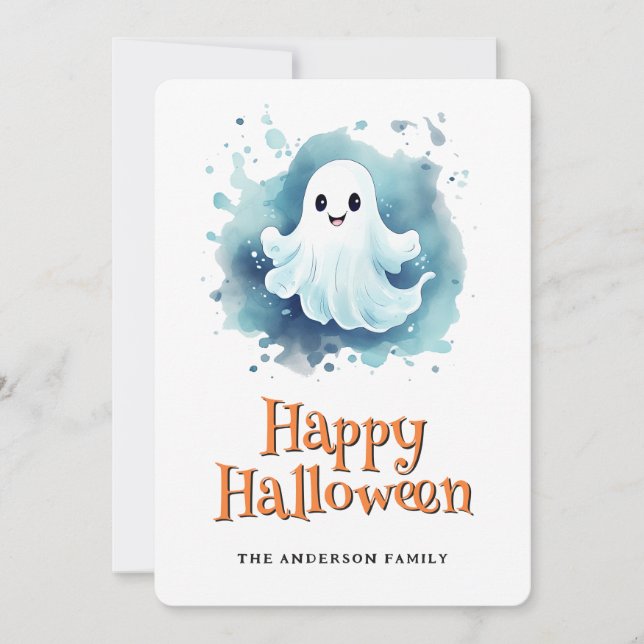 Carte d'Halloween joyeux Ghost (Devant)
