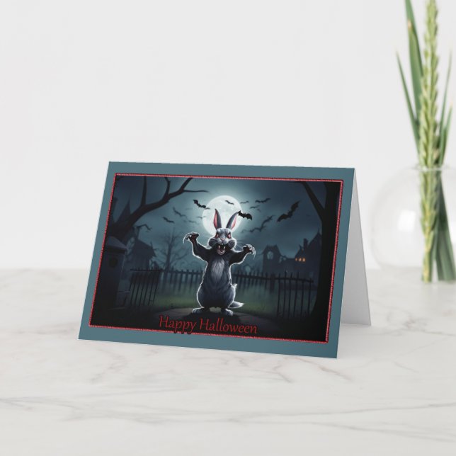 Carte d'Halloween lapin Menacing (Devant)