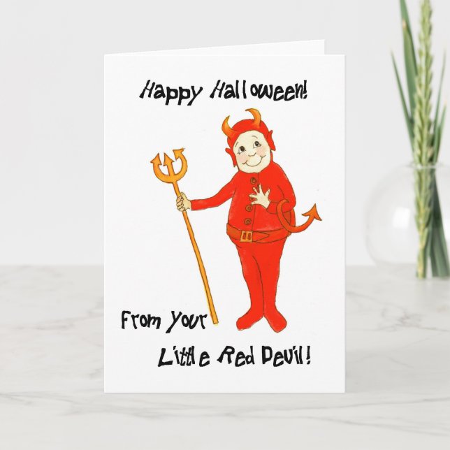 Carte d'Halloween 'Little Red Devil'. (Devant)