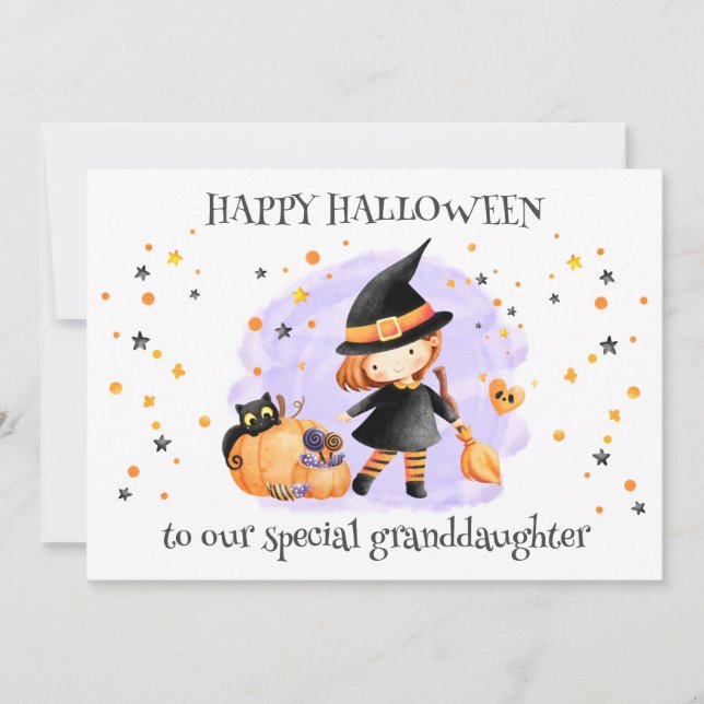 Carte d'Halloween Little Witch (Devant)