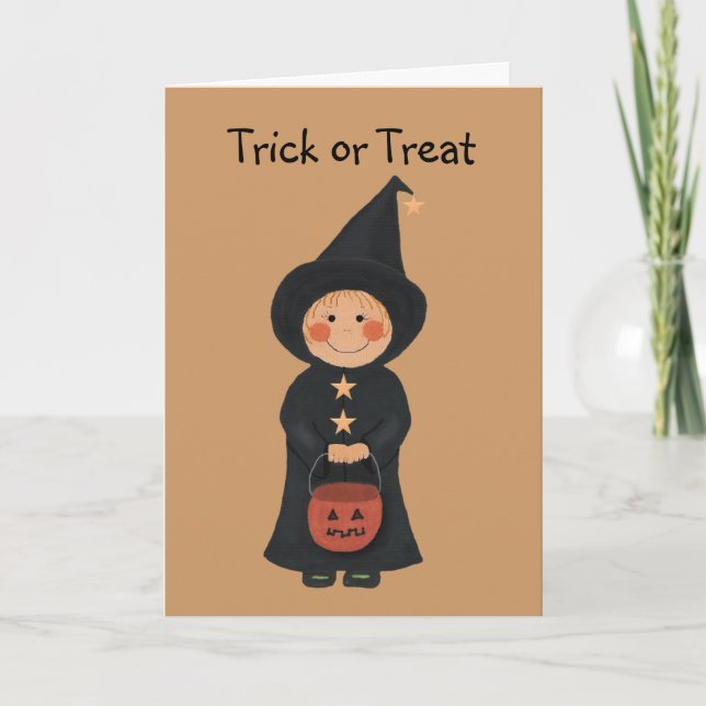 Carte d'Halloween Little Witch (Devant)