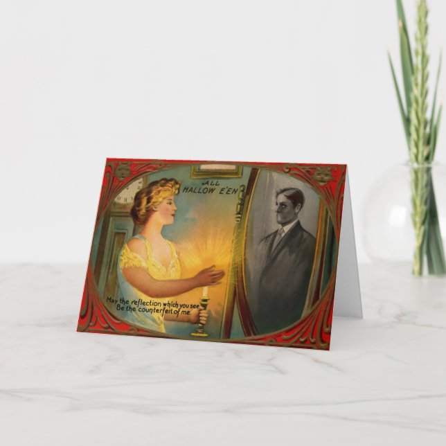 Carte d'Halloween miroir vintage (Devant)