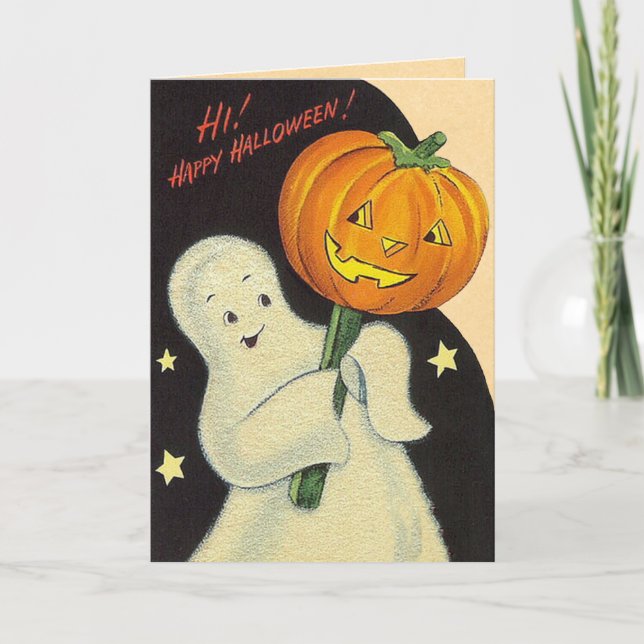 Carte d'Halloween pour enfants vintage (Devant)