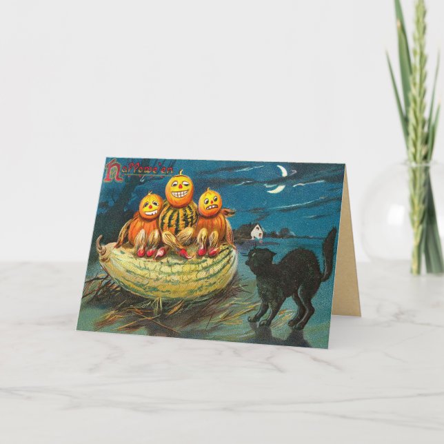 Carte d'Halloween pour enfants vintage (Devant)
