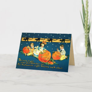 Carte d'Halloween pour enfants vintage