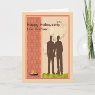 Carte d'Halloween pour les partenaires masculins