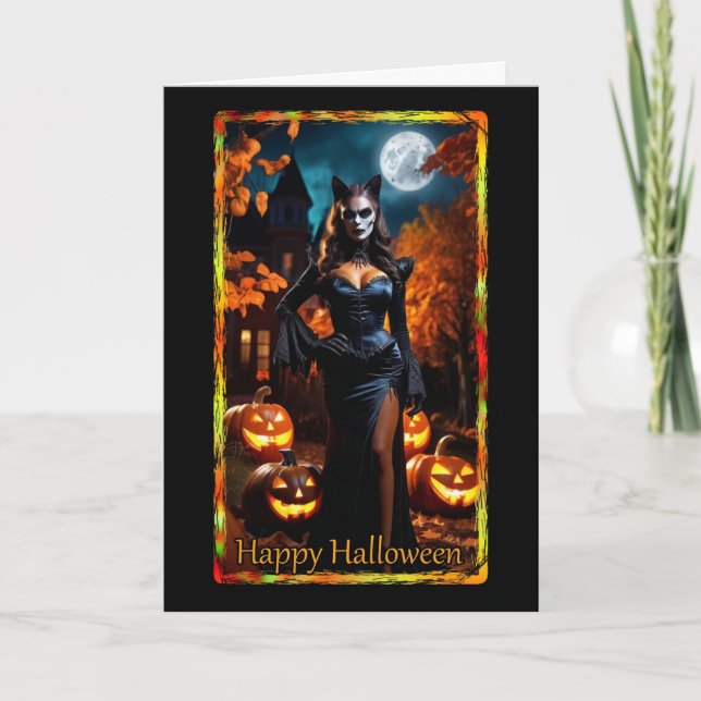 Carte d'Halloween Prowling Kitty (Devant)
