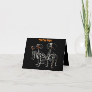 Carte d'Halloween Skeleton Dachshund