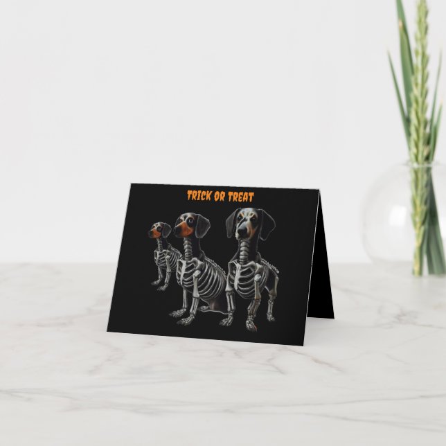Carte d'Halloween Skeleton Dachshund (Devant)