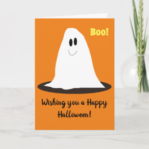 Carte d'Halloween Smiley Ghost Happy