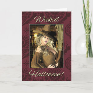 Carte d'Halloween sorcière